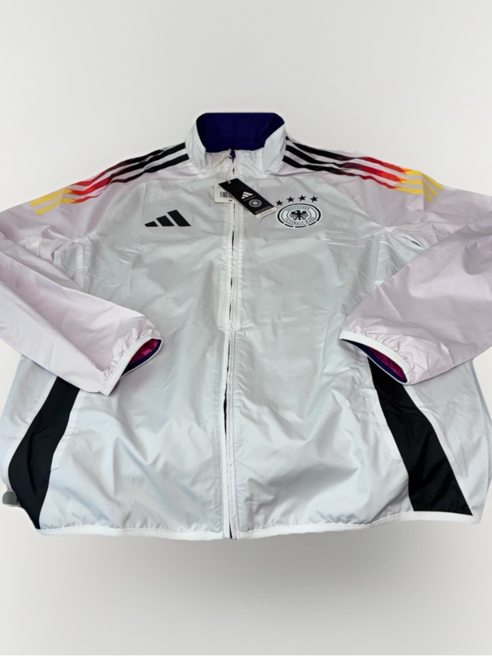 adidas Official Germany Football Reversible White/Purple Jacket Men’s M NEW! - Picture 1 of 11